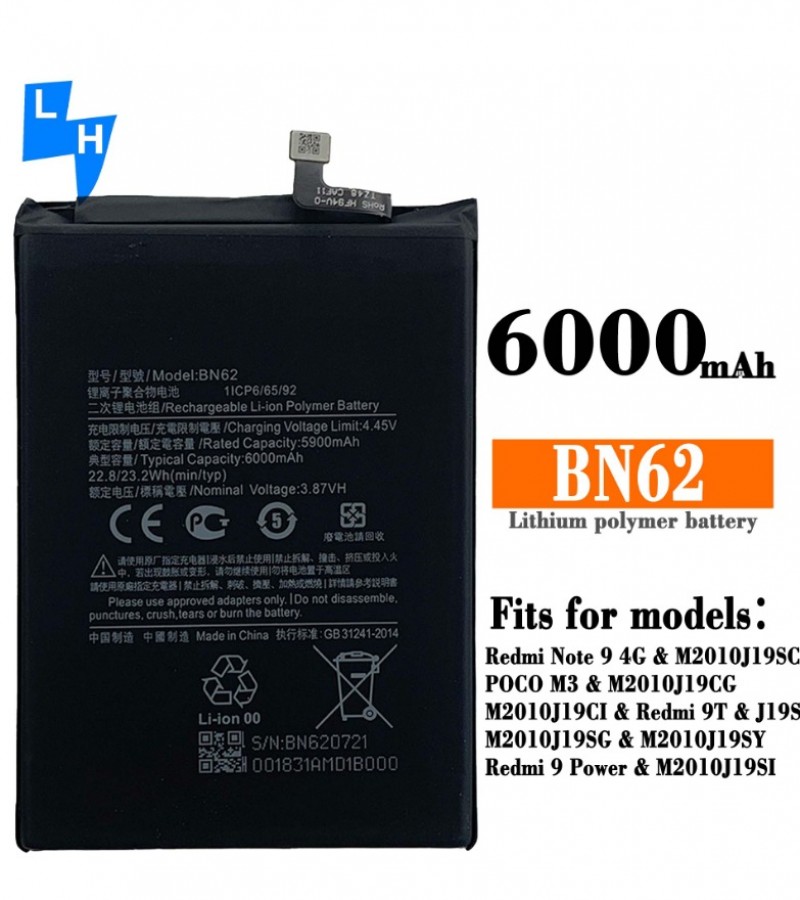 Xiaomi BN62 Battery Replacement For Poco M3 Battery With 6000mAh ...